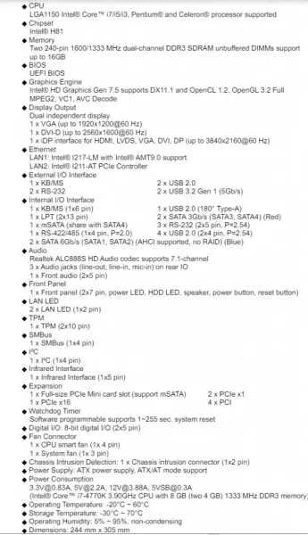 IEI IMBA-H810-R10 IMBA-H810-ECO-R10 Rev:1.0 Moederbord