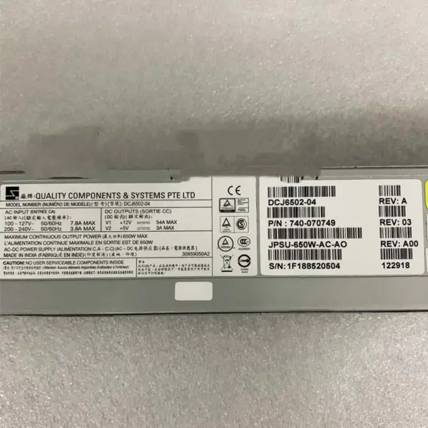 Juniper Jpsu-650w-ac-ao Mx204 Ac Voeding