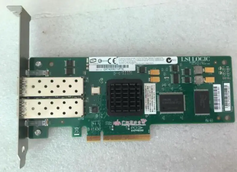 LSI Logic LSI7204EP Dual-Port 4Gb Fibre Channel PCI-e x8 HBA Kaart