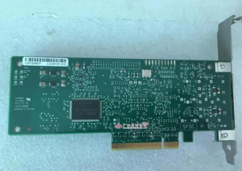 LSI Logic LSI7204EP Dual-Port 4Gb Fibre Channel PCI-e x8 HBA Kaart