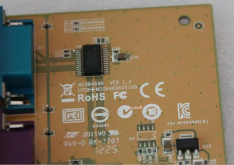 Sunix MIO6469A Serieel Parallel PCI-e Kaart RS232 LPT1 moederbord