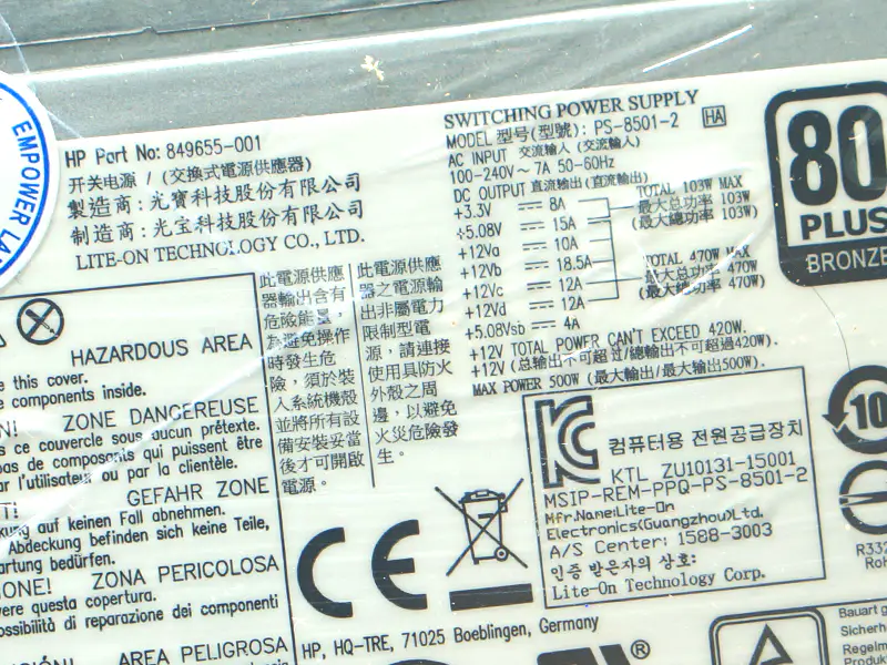 HP DPS-500AB-20A 746177-002 Voeding