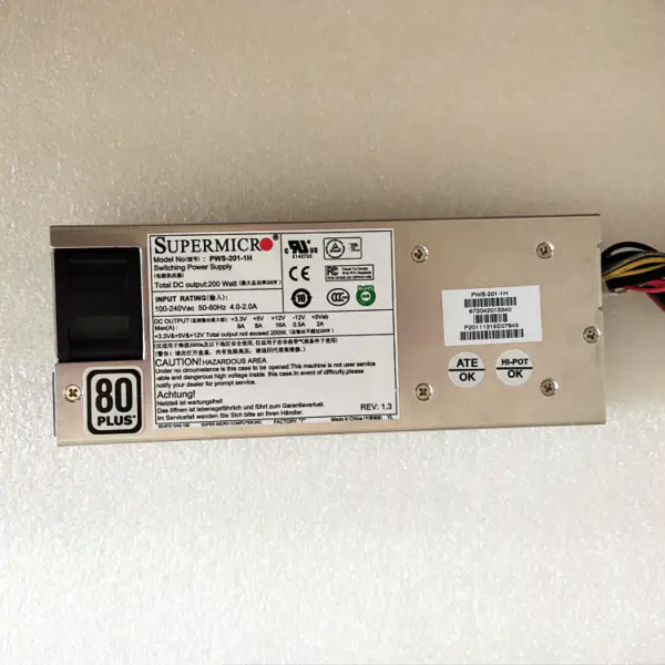 Supermicro 1U 200W voeding PWS-201-1H