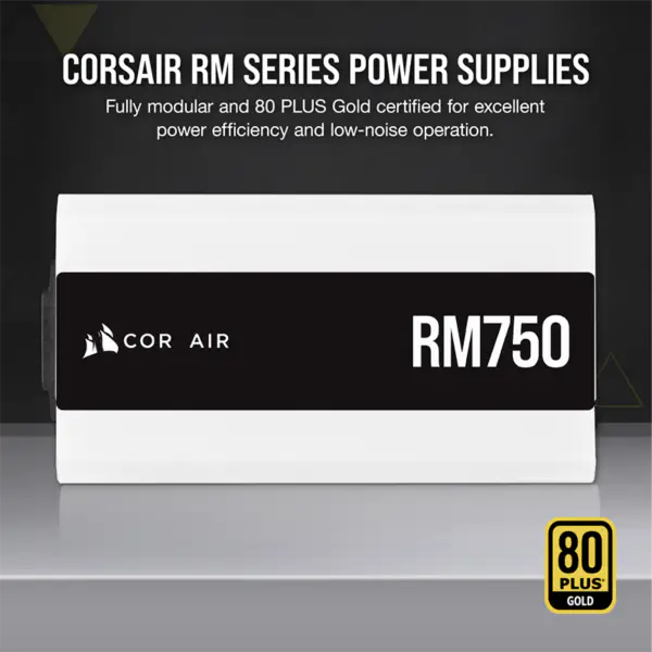Cors Air Voeding Psu Rm750 750w Wit Volledige Module 80plus Gold Voeding 140mm Geluidsarme Ventilator Smart Wake-up Rps0119