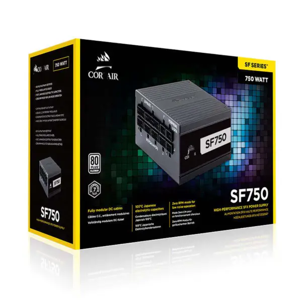 Cors Air Power Pc Voeding Sf750 750w Platinum Sfx Voeding 80 Plus Platinum Volledige Module Ventilator Stall
