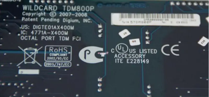 Digium TDM800P Moederbord