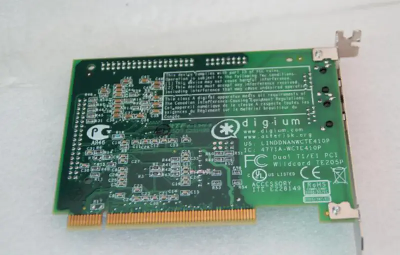 Digium Wildcard TE205P Dual Port ISDN PCI-kaart industrieel moederbord