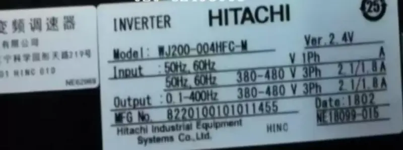 HITACHI OMVORMER WJ200-004HFC-M 0.4KW NIEUW