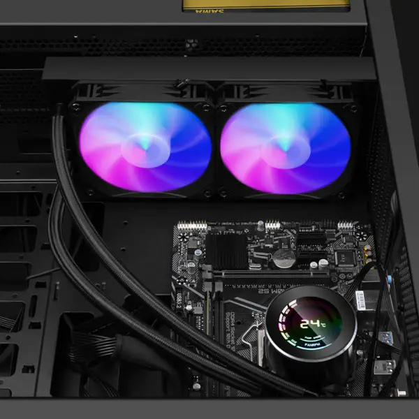 Kleurrijke Argb Vloeistof Koeler Desktop Case Cpu Vloeistof Koeling
