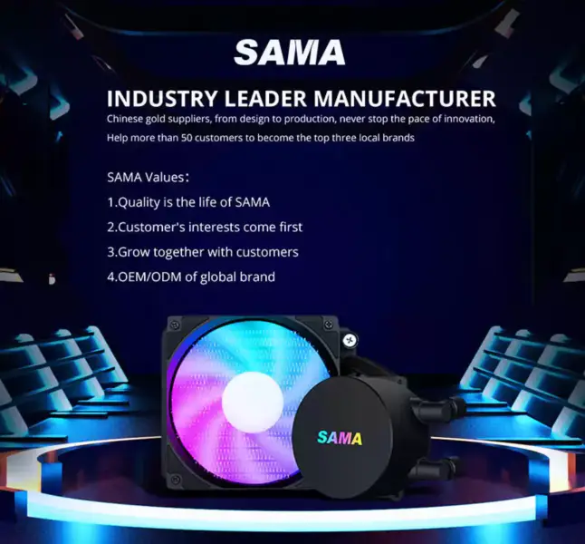 Sama 120mm Koeler Cpu Liquido Intel Cpu Koeler met Temperatuur Gaming Computer Liquid Cooler