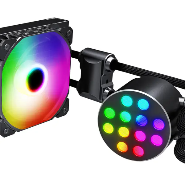 Sama 12cm Aio Cpu Koeler Radiator Koper Display Water Vloeibaar Koelen Pc Cpu Koeler Rgb Glow met een lager geluid Pomp