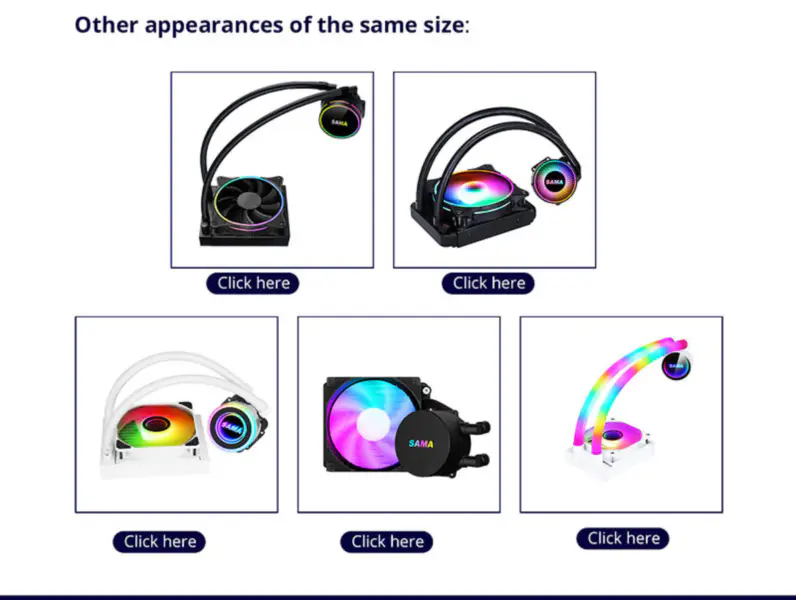 Sama 12cm Aio Cpu Koeler Radiator Koper Display Water Vloeibaar Koelen Pc Cpu Koeler Rgb Glow met een lager geluid Pomp