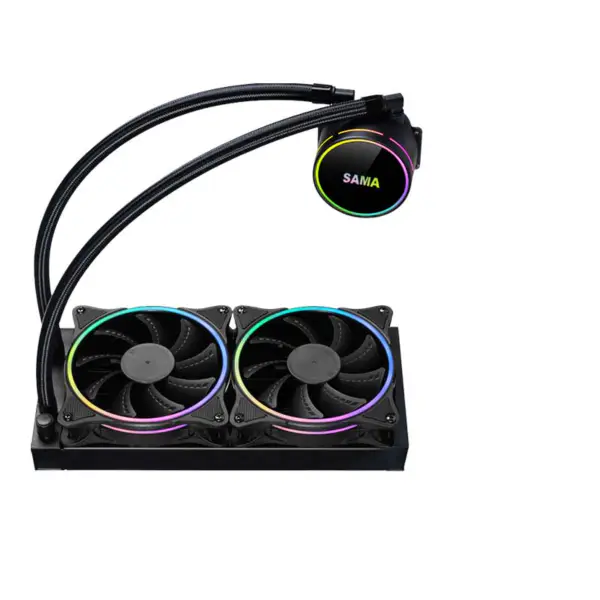 Sama 24cm Aio Cpu Koeler Radiator Koper Water Vloeistof Koeling Pc Cpu Koeler Rgb Glow