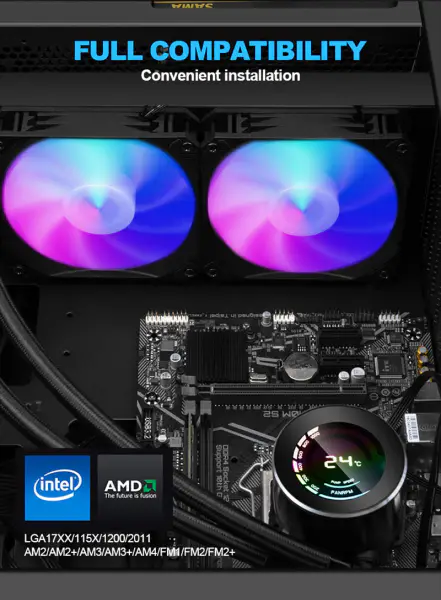 Sama 360mm Aio Cpu Vloeistofkoeling Waterkoeler Kit Pc Systeem Lcd Display