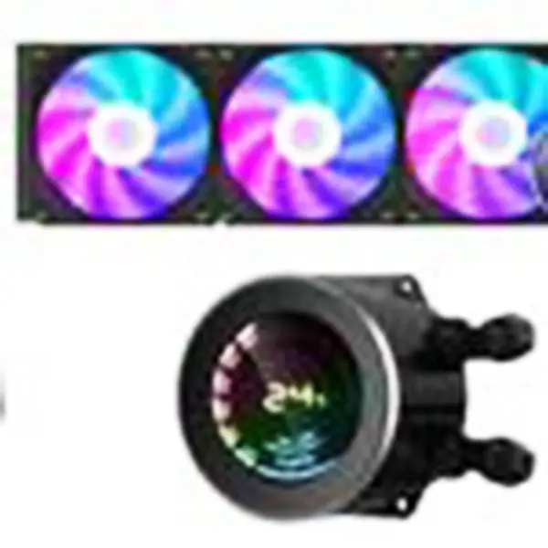 Sama 36cm Aio Cpu Koeler Radiator Koper Weergave Water Vloeibaar Koelen Pc Cpu Koeler Rgb Glow Met Computer Temperatuur Weergave