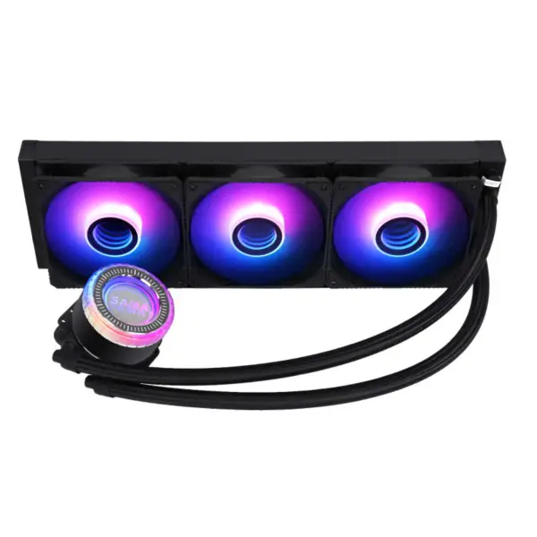 Sama 36cm Aio Cpu Koeler Radiator Koper Display Water Vloeibaar Koelen Pc Cpu Koeler Rgb Glow met een lager geluid Pomp