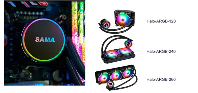 Sama 36cm Aio Cpu Koeler Radiator Koper Water Vloeistof Koeling Pc Cpu Koeler Rgb Glow