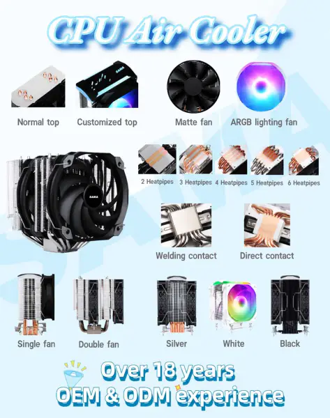 Sama 4 heat pipes direct contact Cpu warmteafvoer Intel Amd Heatsink Cpu luchtkoeler