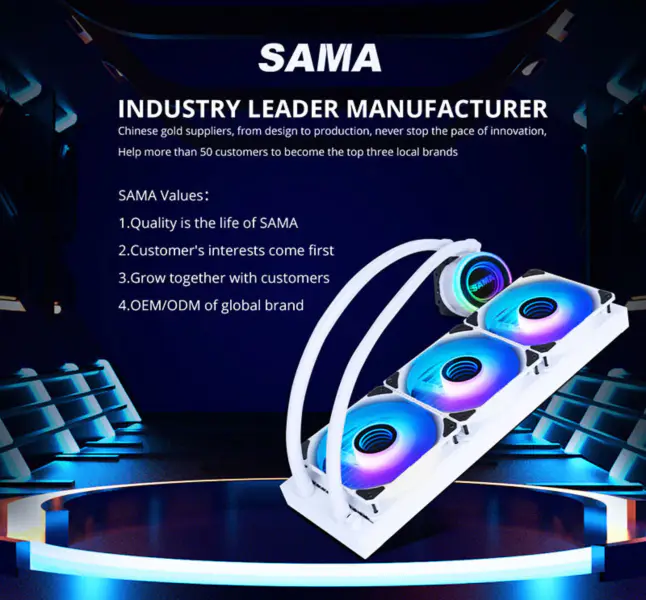 Sama Aio Cpu 360mm Radiator Wit Zwart Heatsink Vloeistof Rgb Koeler Cpu Pc Computer Processor Waterkoeling Radiator Pc Gaming