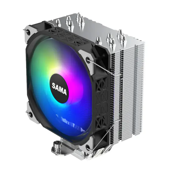 Sama Am4 Am5 Cpu Luchtkoelers 5 Elektroplaat Hittepijpen Processorkoeling 115x/1366/1200/2011/2066/1700 Luchtkoeler