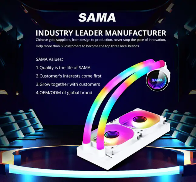 Sama Argb Infinity Spiegelventilatoren 240mm Koperen Radiator Alles In Een Cpu Waterkoeling Cpu Vloeistofkoeler Voor Intel Amd