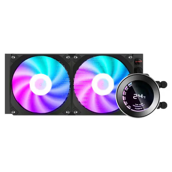 Sama Aangepaste Temperatuur Weergave 240 Regenboog Adresseerbare Rgb Aio Cpu Water Vloeistof Koelventilator Radiator Blok Plaat Kit Systeem
