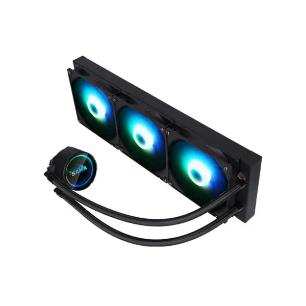 Sama Aanpasbare Koeling Hoofd Logo Cpu Liquid Coolers Pps Aluminium Radiator Cpu Koeling Am5 2500rpm Cpu Koelers