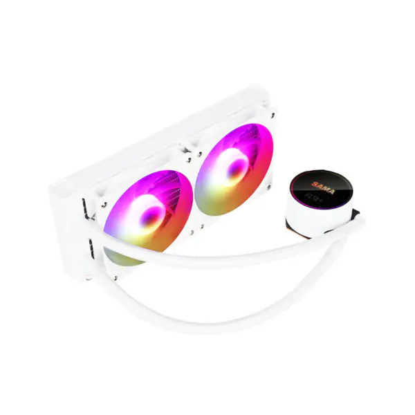 Sama Aanpasbare Logo Argb Koelventilator Cpu Koeler Wit/Zwarte Versie Lcd Weergave Cpu Kerntemperatuur Pc Vloeibare Koeler