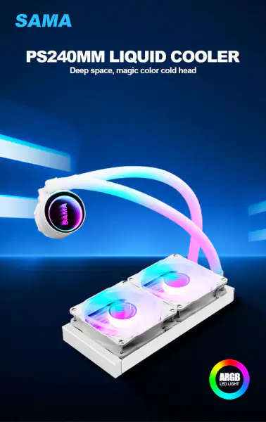 Sama Custom Cpu Koeler Heat Sinks 240 Rgb Koelventilator Voor Intel Amd Cpu Lga775/115x Am4 Am5 Ryzen 12600k Cpu Liquid Cool