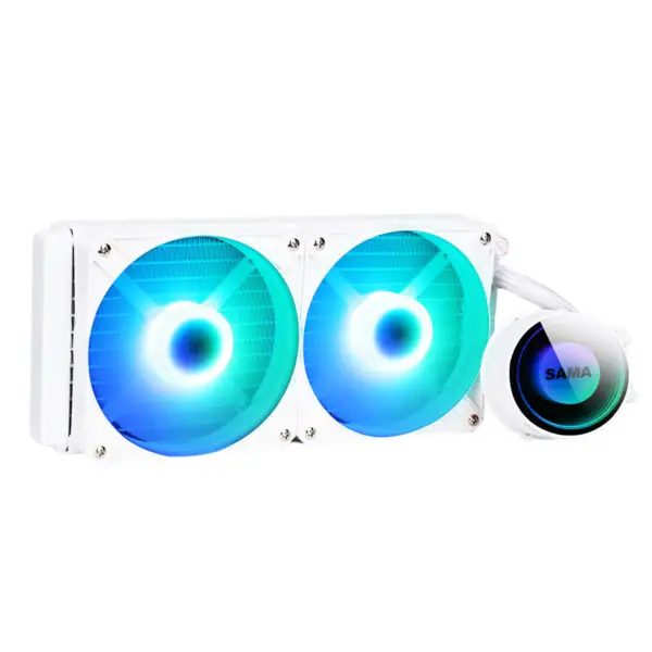Sama 240 Wit Infinity Spiegel Ontwerp Regenboog Adresseerbaar Rgb Aio Cpu Water Vloeistof Koelventilator Radiator