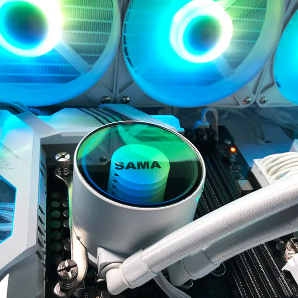 Sama 240 Wit Infinity Spiegel Ontwerp Regenboog Adresseerbaar Rgb Aio Cpu Water Vloeistof Koelventilator Radiator