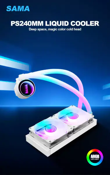 Sama Aangepaste 240mm Vloeibare Aio Koeler van de Rgb Verlichting Cpu Vloeibare Koeler Waterkoeling Vloeibare Koeler voor Pc
