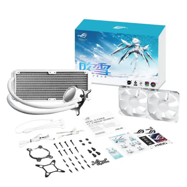 AsUs Rog Strix Lc Ii 240 Argb White Edition 2fans Geïntegreerde Watergekoelde Radiator Cpu Koelventilator