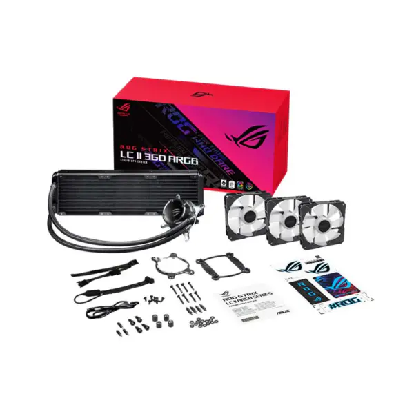 AsUs Rog Strix Lc Ii 360 Argb 3fans Geïntegreerde Watergekoelde Radiator 12e Gen Cpu Asetek 7e Pwm Dc Cpu Koeling Argb Ventilator