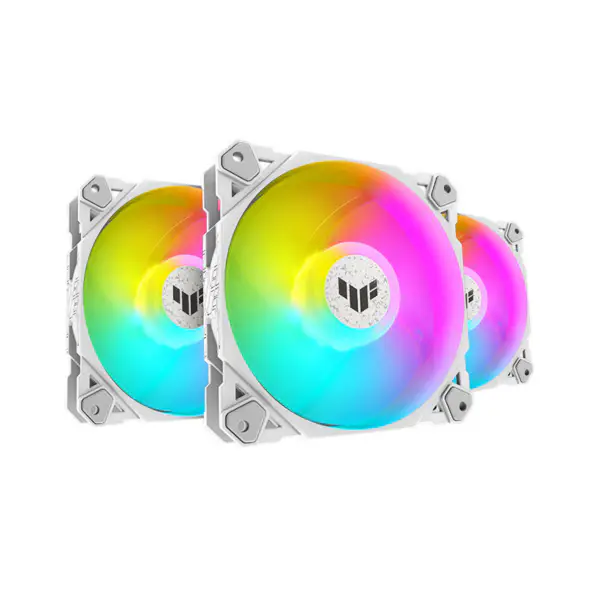 AsUs Tuf Gaming White Heroic Light Tf120 Chassis ventilator 3 stuks Argb ventilator met lichteffect controller Tuf Gaming Tf120 Argb 3in1
